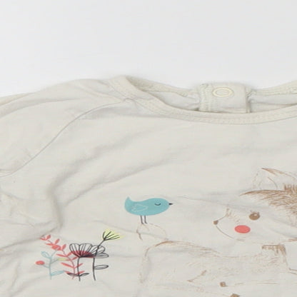 Close-up detail of Pep&Co girls’ white jumper, size 3-6, months