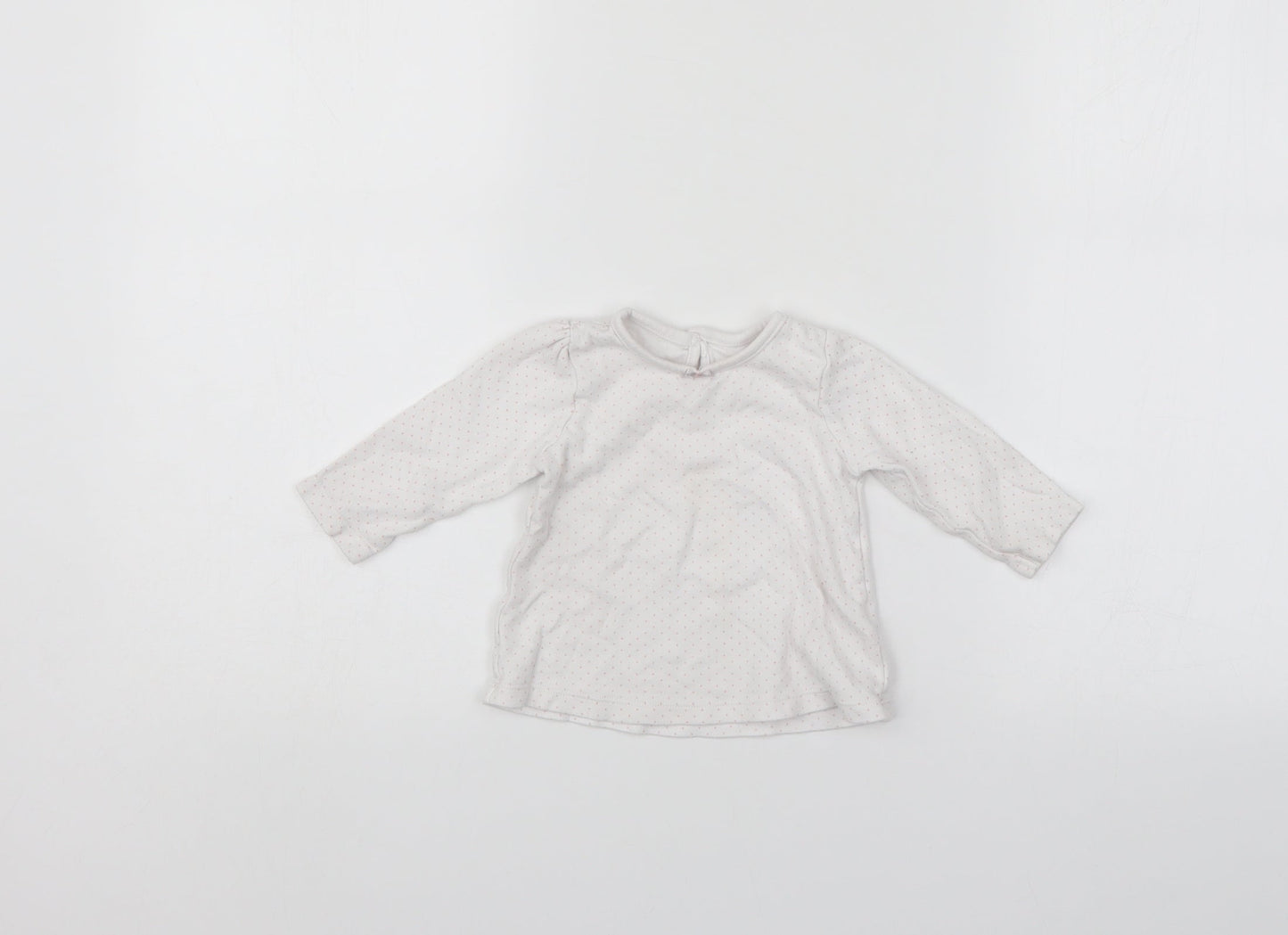 George Girls White Spotted  Pullover Jumper Size 3-6 Months