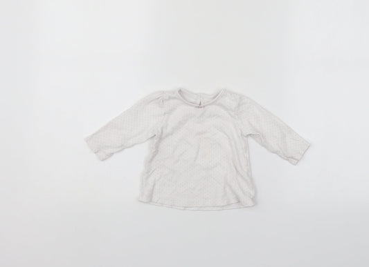 George Girls White Spotted  Pullover Jumper Size 3-6 Months