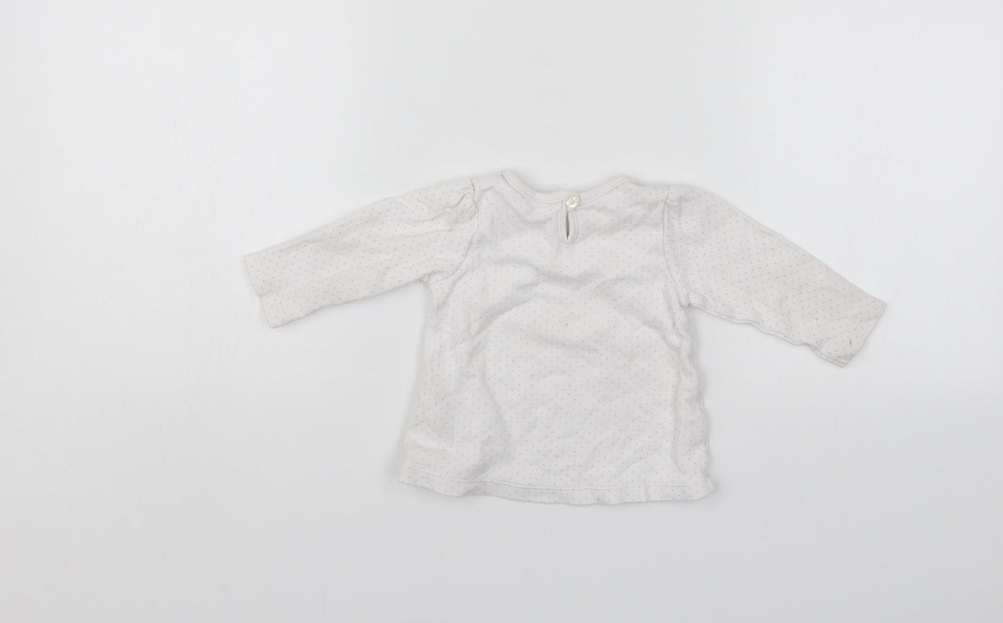 George Girls White Spotted  Pullover Jumper Size 3-6 Months