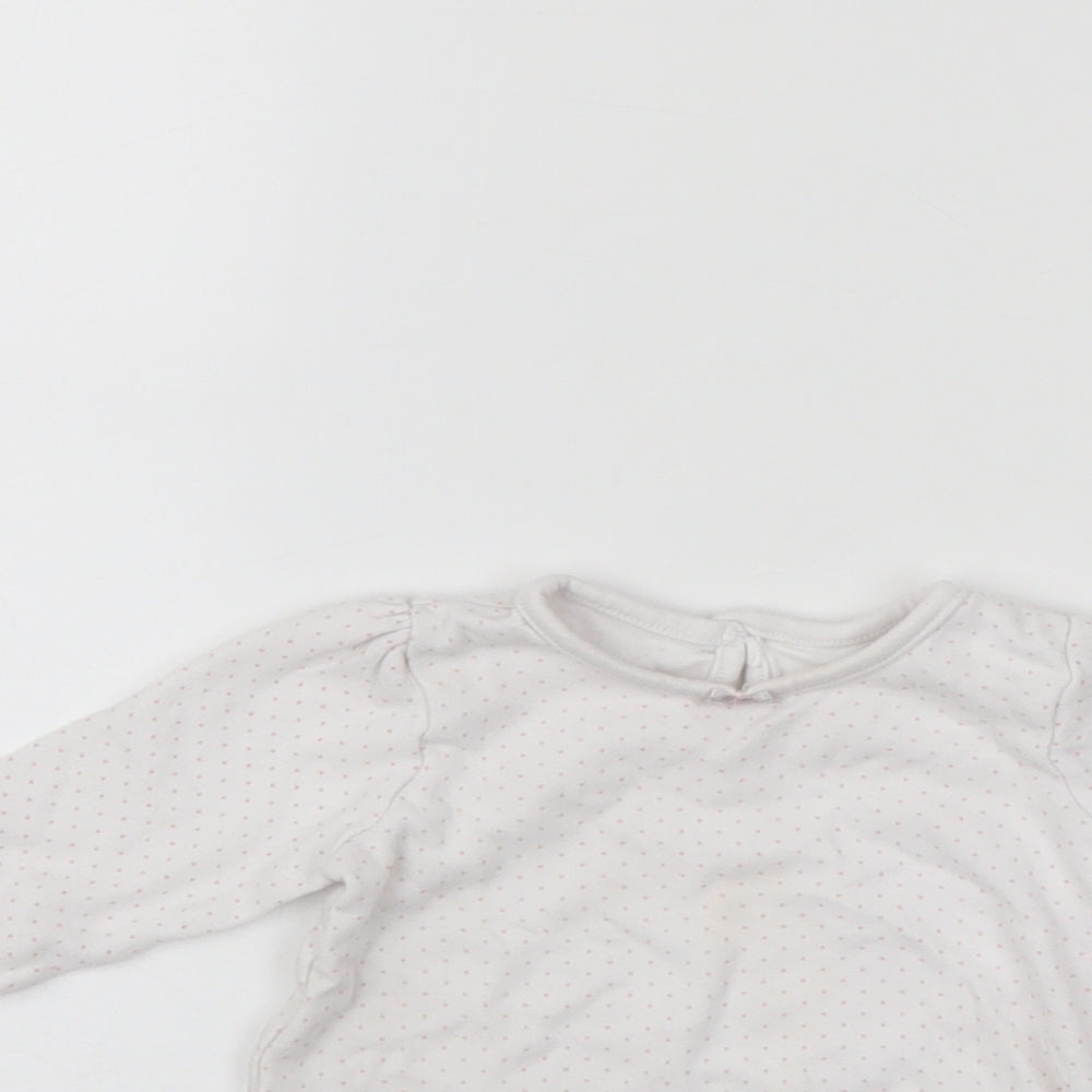 George Girls White Spotted  Pullover Jumper Size 3-6 Months