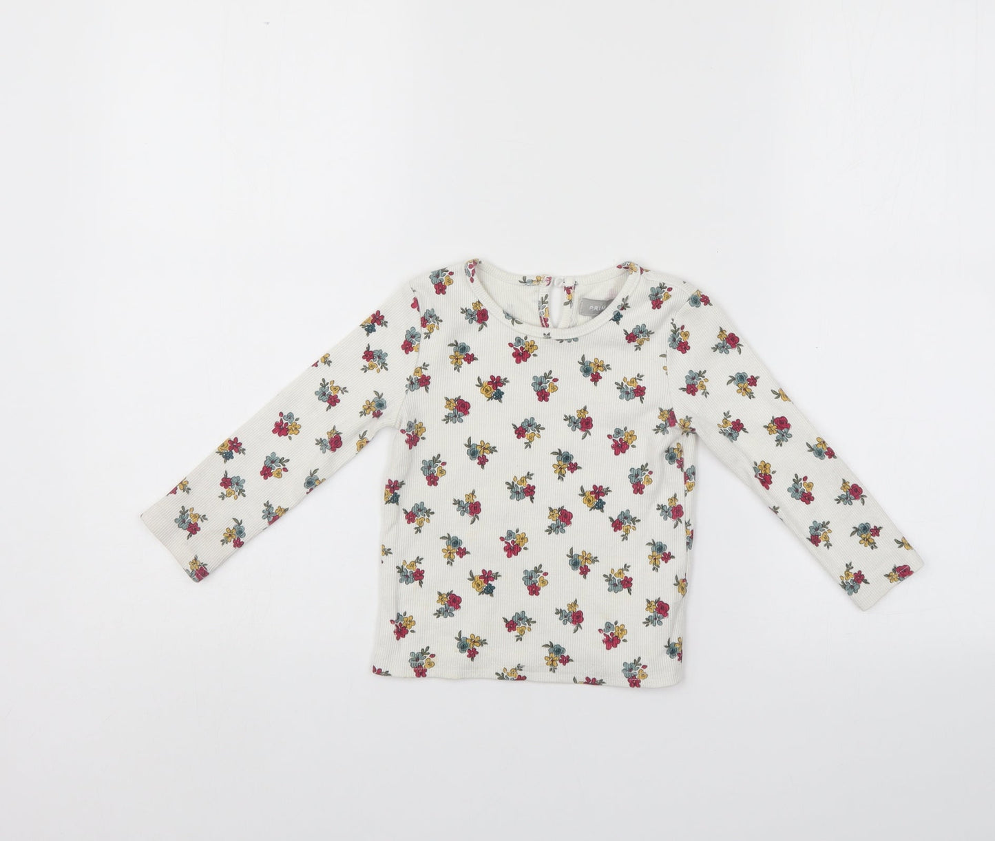 Primark Girls White Floral  Pullover Jumper Size 18-24 Months