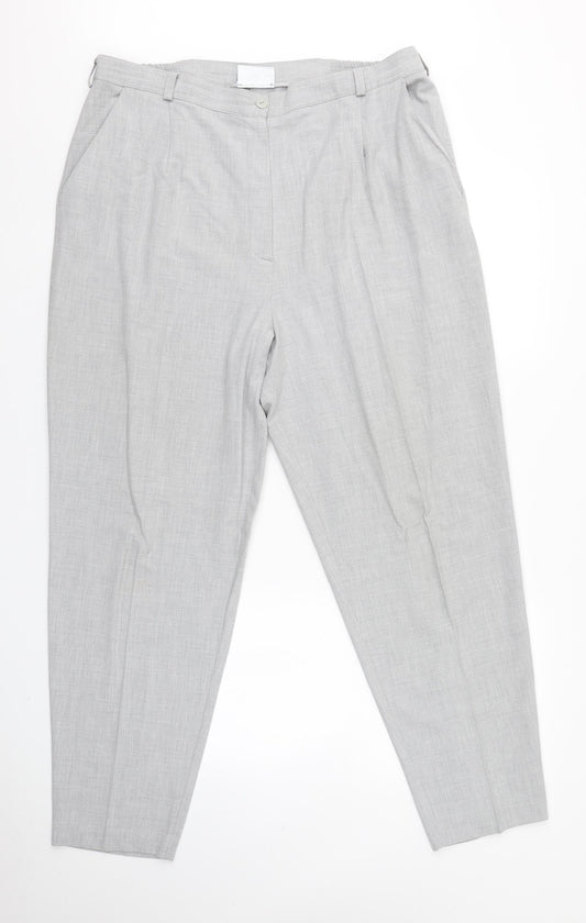 Plus Collection Womens Grey   Trousers  Size 20 L28.5 in