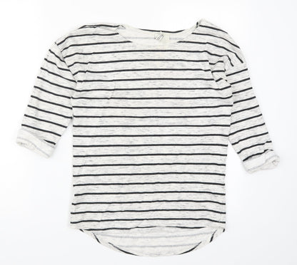 H&M Womens Grey Striped  Pullover Sweatshirt Size XS