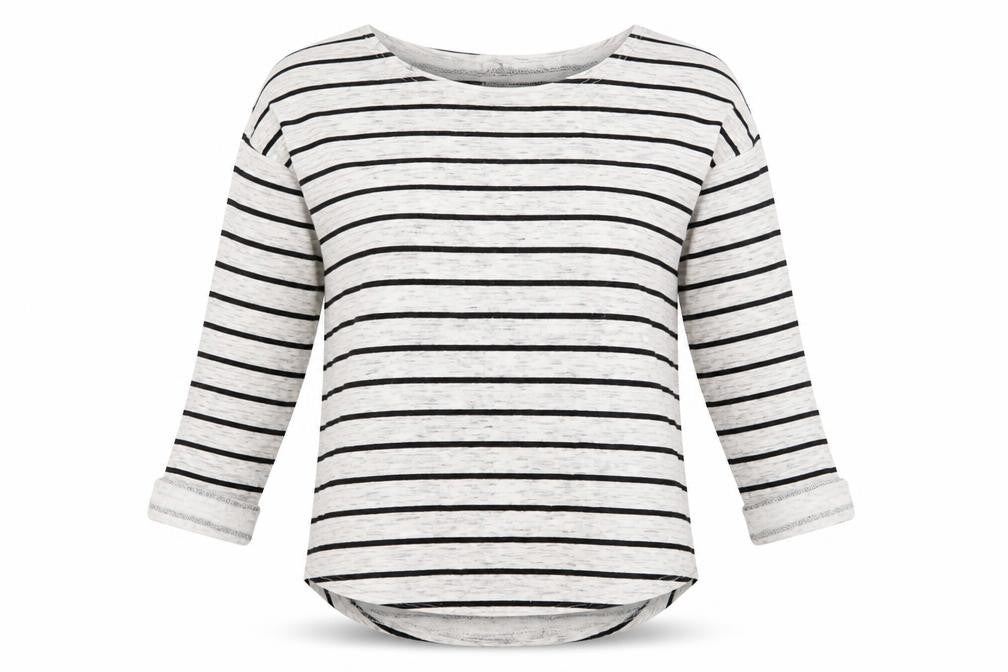 H&M Womens Grey Striped  Pullover Sweatshirt Size XS
