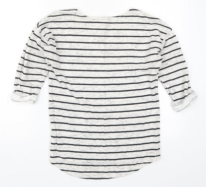 H&M Womens Grey Striped  Pullover Sweatshirt Size XS