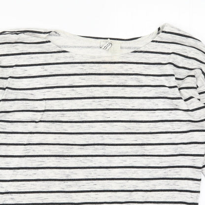 H&M Womens Grey Striped  Pullover Sweatshirt Size XS