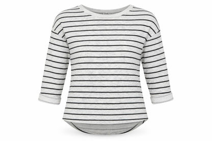 H&M Womens Grey Striped  Pullover Sweatshirt Size S