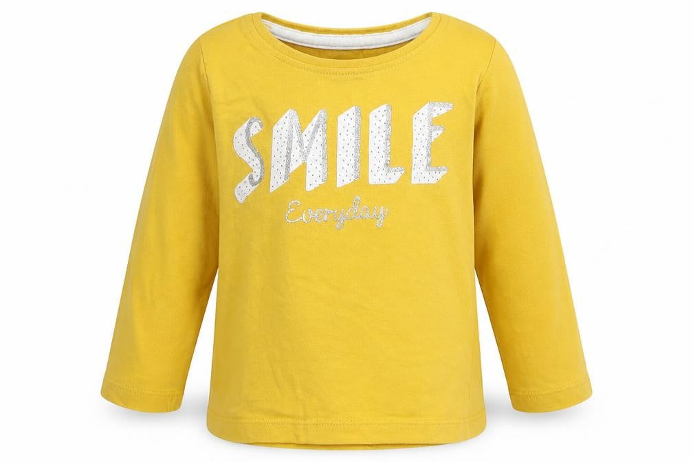 Primark Girls Yellow   Basic T-Shirt Size 9-12 Months  - Smile Everyday
