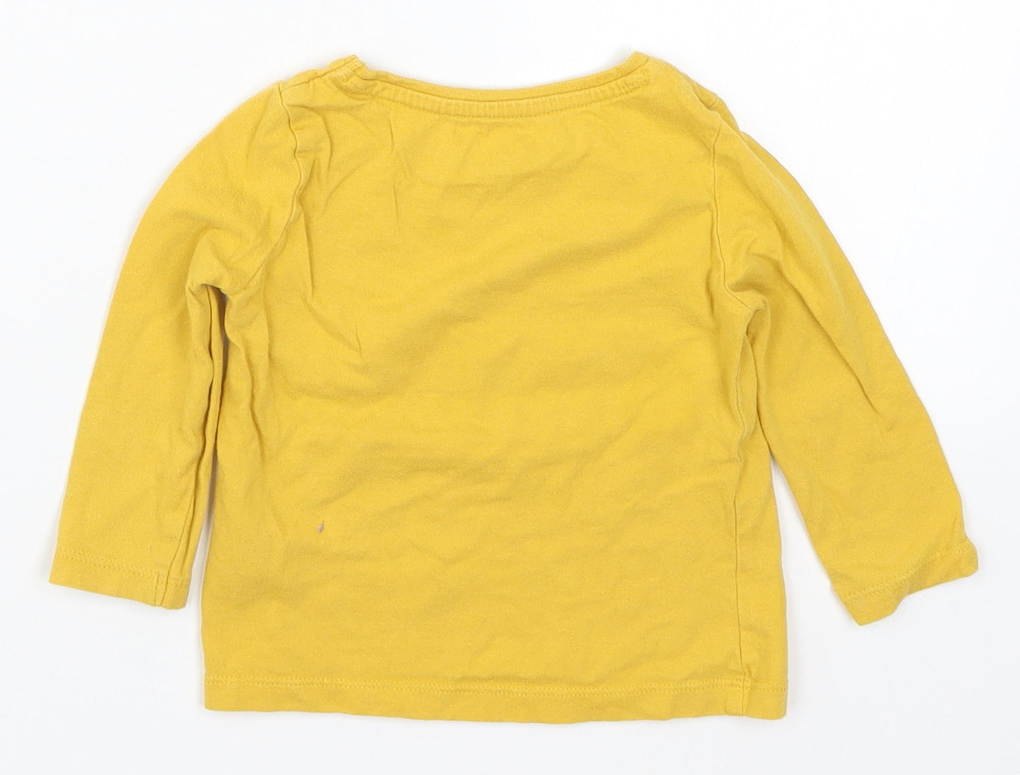Primark Girls Yellow   Basic T-Shirt Size 9-12 Months  - Smile Everyday