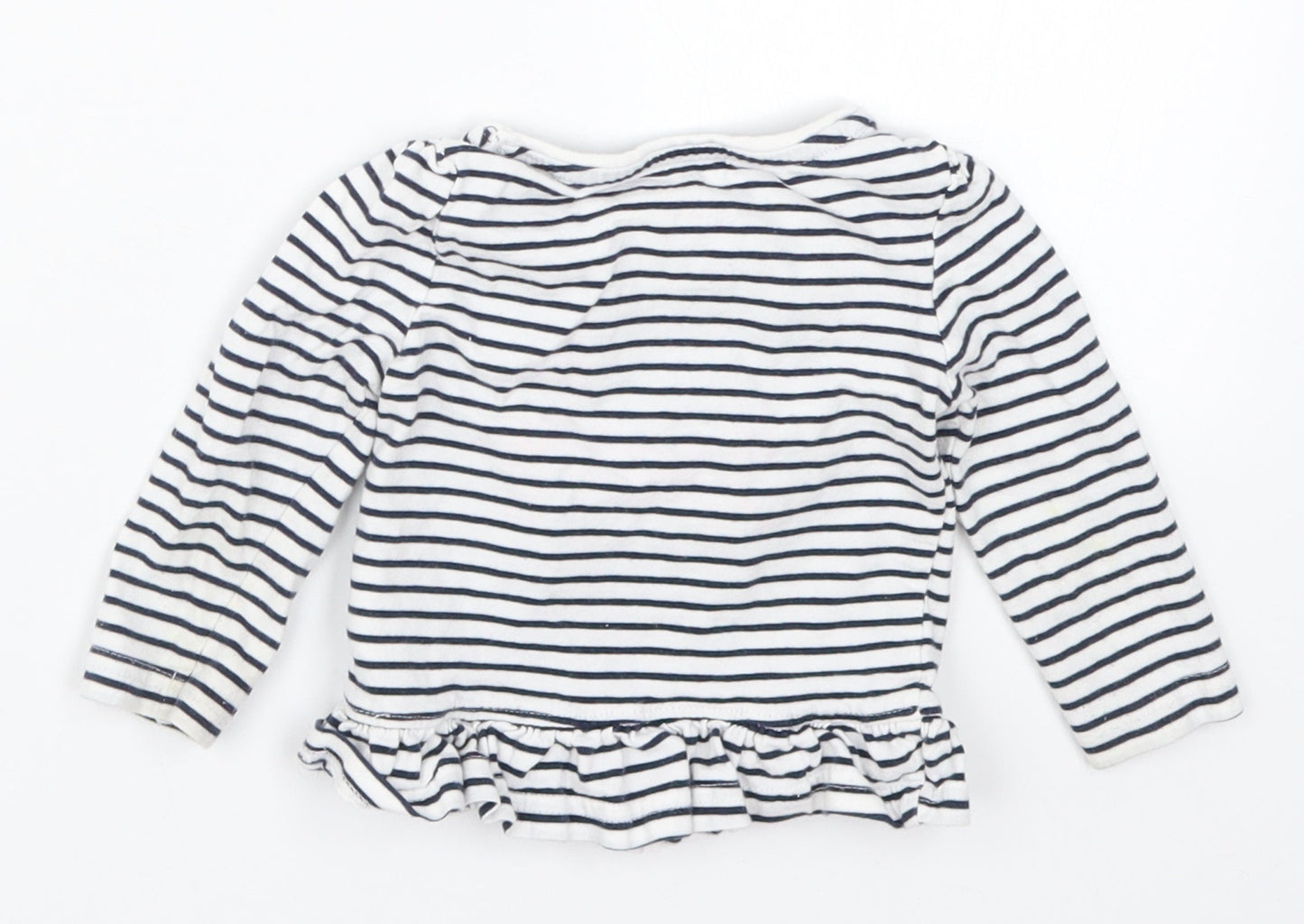 Primark Girls Blue Striped  Basic T-Shirt Size 9-12 Months  - Lovely Like Mummy
