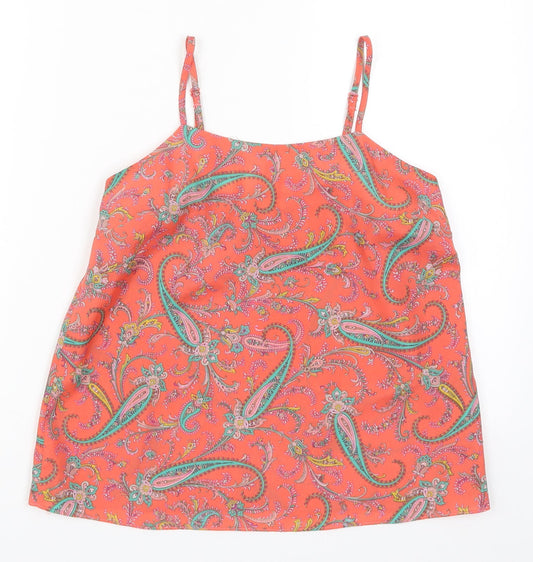 River Island Womens Red Paisley  Basic Tank Size 8