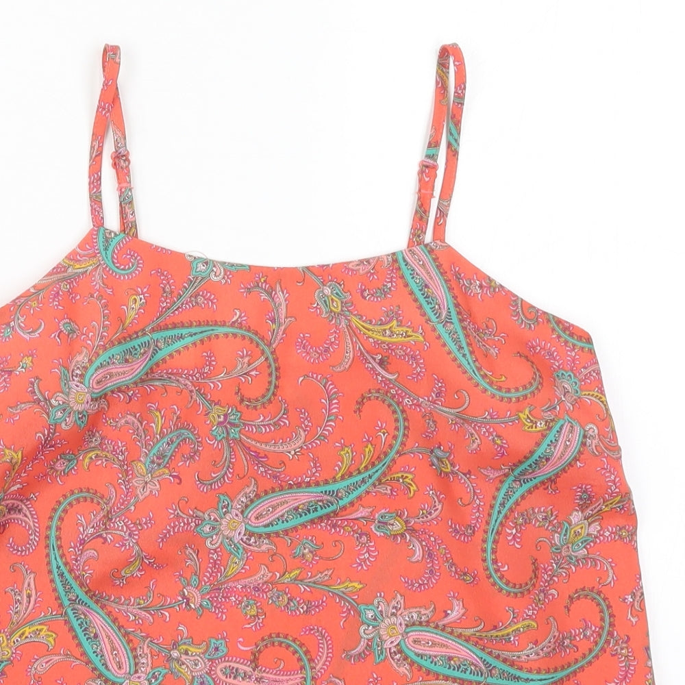 River Island Womens Red Paisley  Basic Tank Size 8