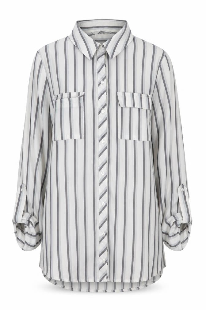 NEXT Womens White Striped  Basic Button-Up Size 6