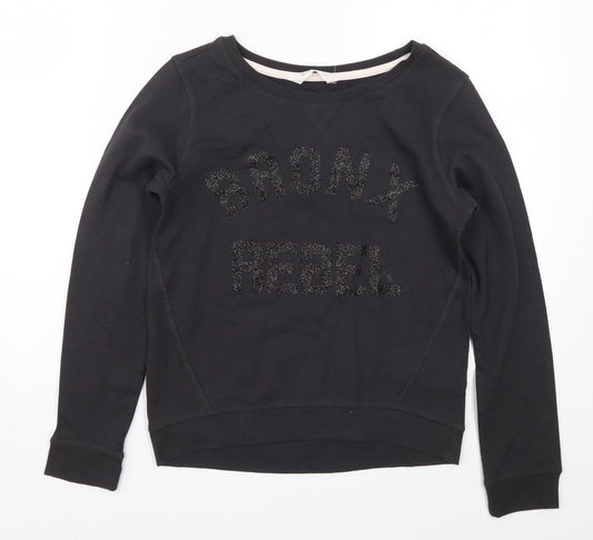 NEXT Girls Black   Pullover Sweatshirt Size 11-12 Years  - Bronx Rebel