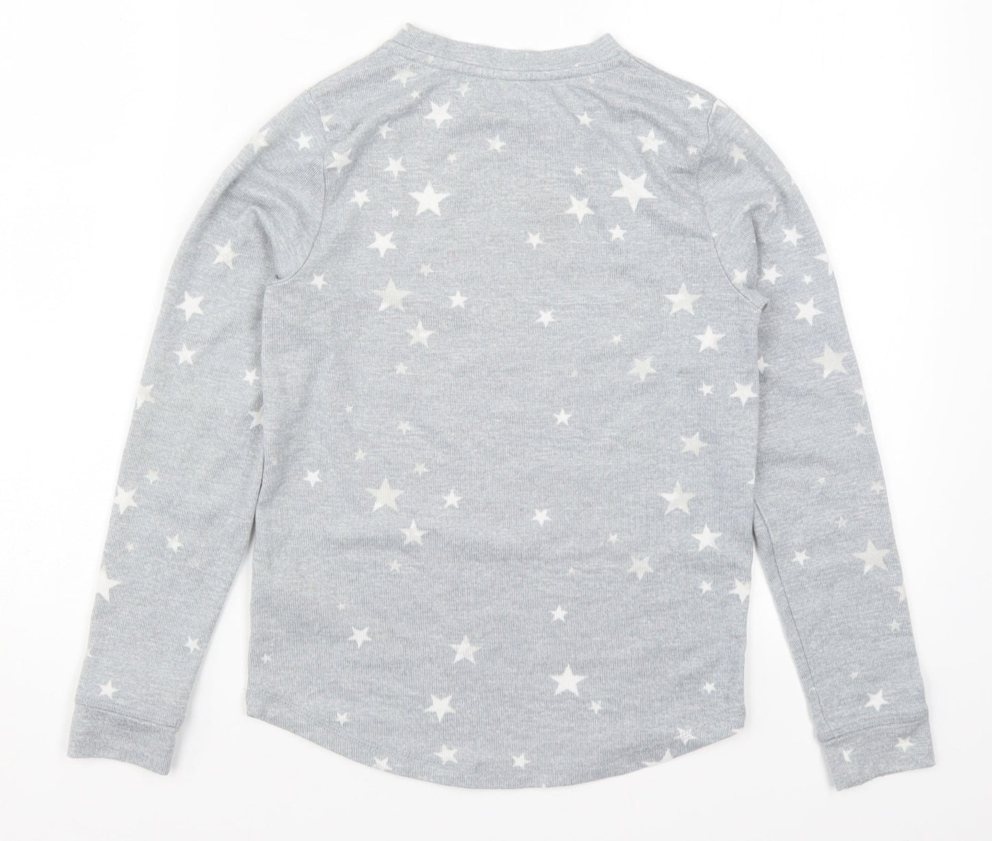 Peacocks Girls Grey Geometric  Top Pyjama Top Size 10-11 Years  - Stars