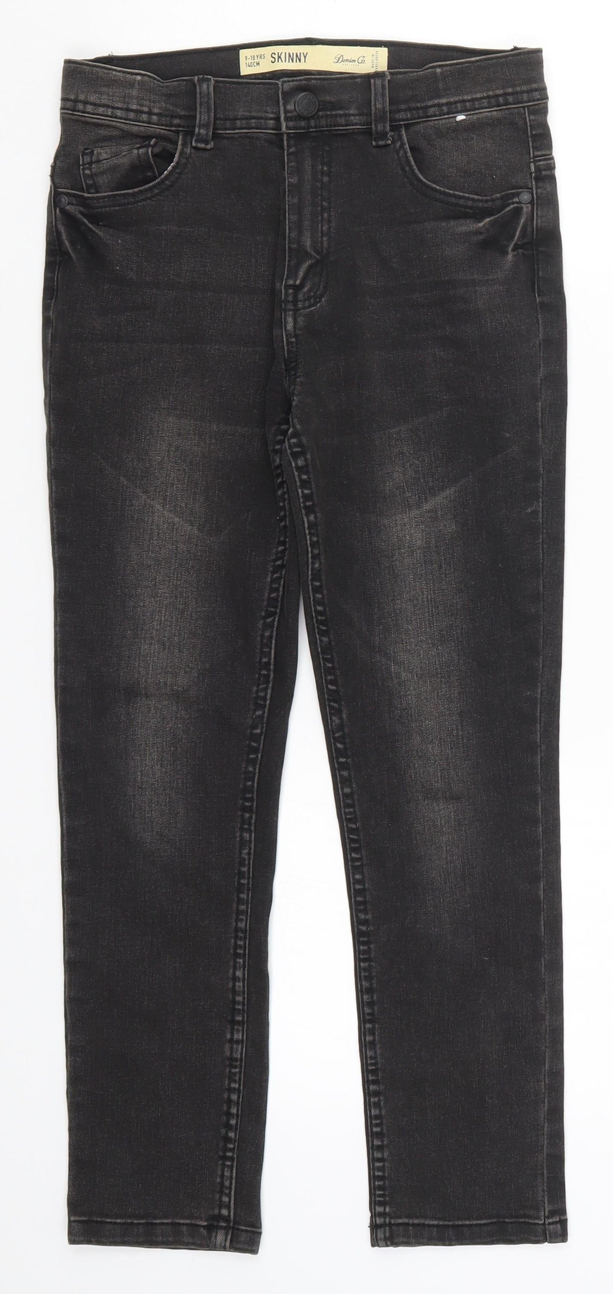 Additional front view of Denim Co girls’ black denim skinny jeans, size 9-10, years