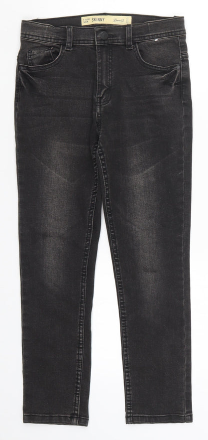 Additional front view of Denim Co girls’ black denim skinny jeans, size 9-10, years