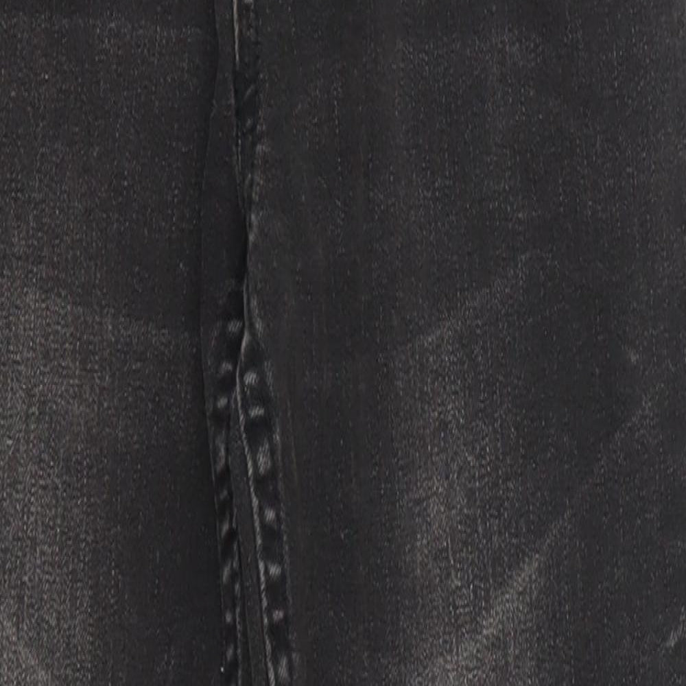 Close-up detail of Denim Co girls’ black denim skinny jeans, size 9-10, years