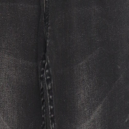 Close-up detail of Denim Co girls’ black denim skinny jeans, size 9-10, years