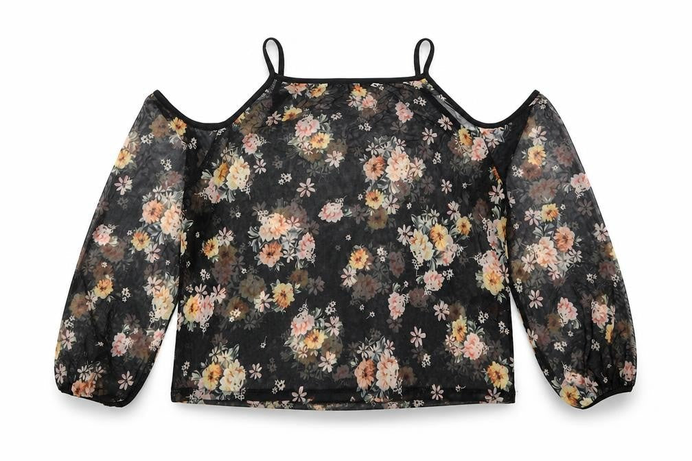 New Look Womens Black Floral  Basic Blouse Size 12