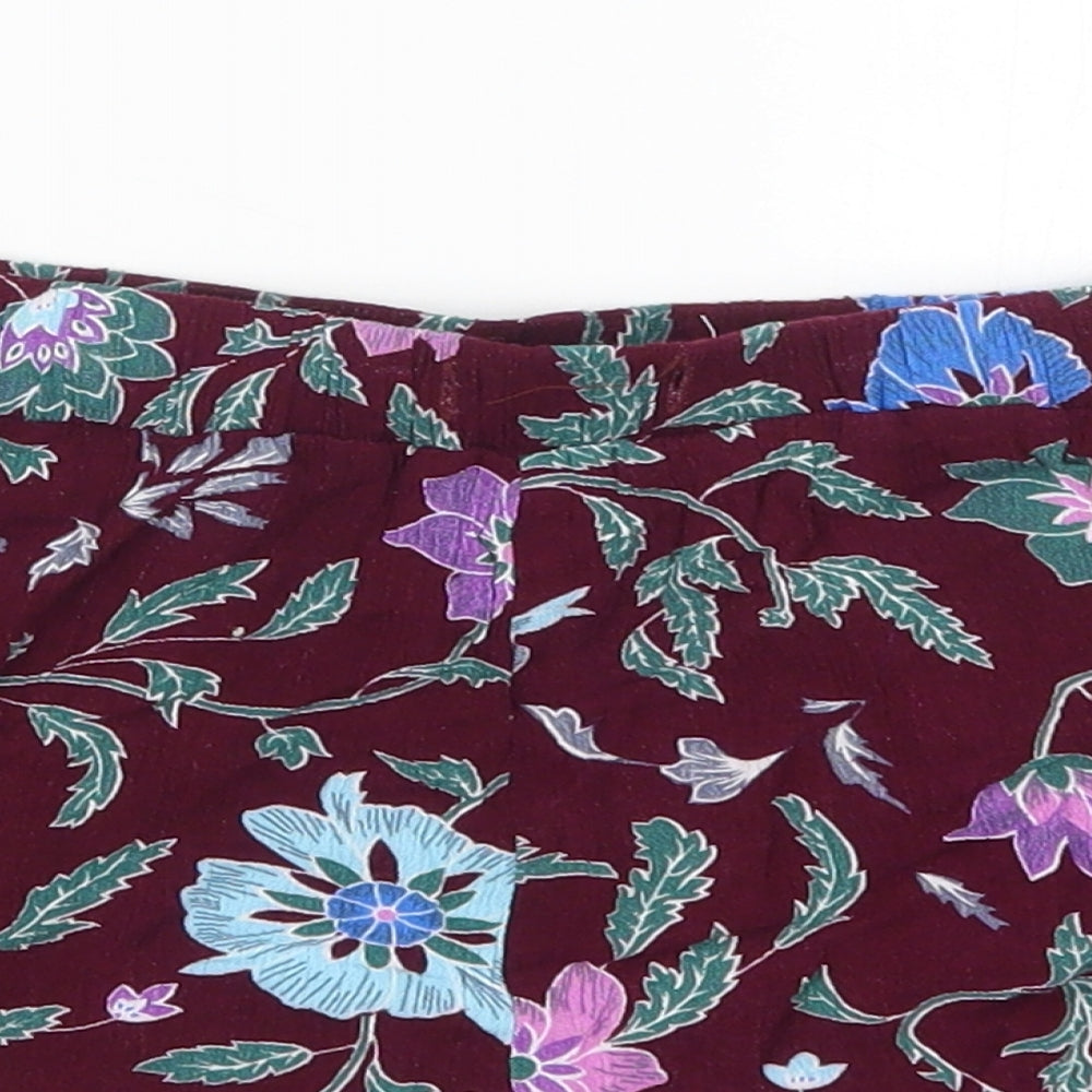 Diffuse Womens Red Floral  Mom Shorts Size 8 - Burgundy