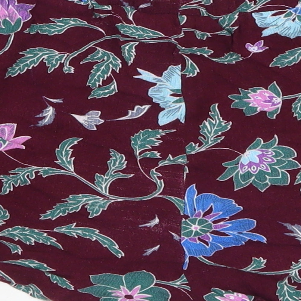 Diffuse Womens Red Floral  Mom Shorts Size 8 - Burgundy