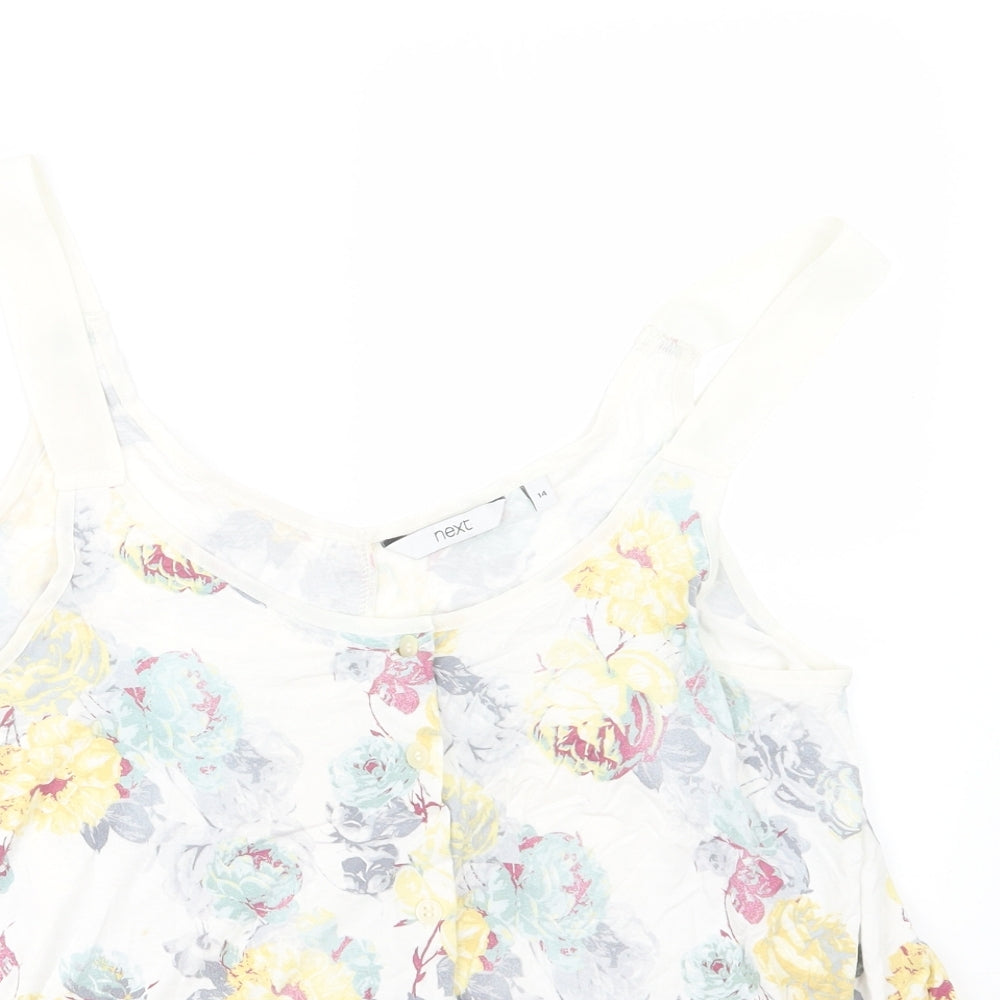 NEXT Womens Yellow Floral  Basic Tank Size 14