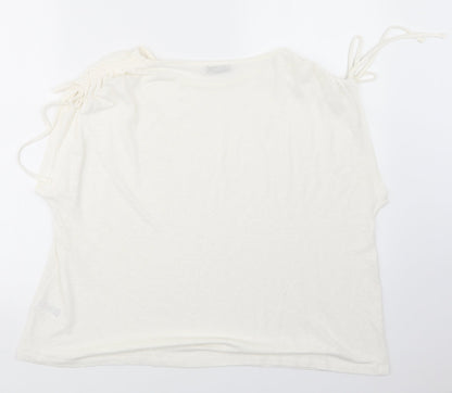 Back view of Papaya women’s ivory basic t-shirt, size UK 16