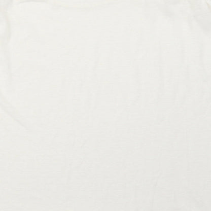 Brand and care label for Papaya women’s ivory basic t-shirt, size UK 16