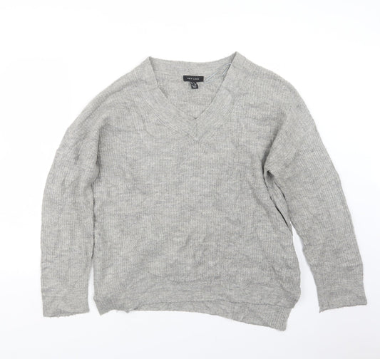 New Look Womens Grey  Knit Pullover Jumper Size S