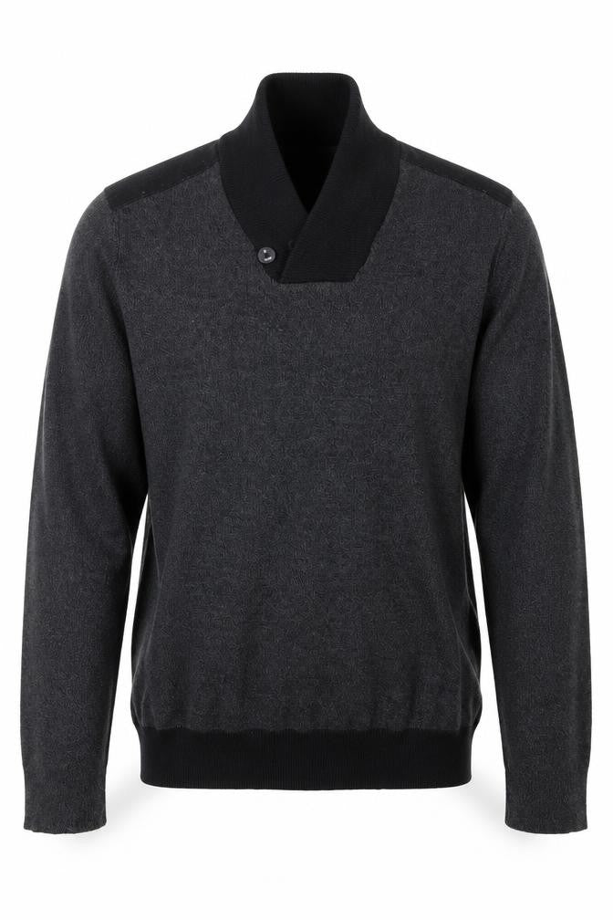 F&F Mens Black  Knit Pullover Jumper Size L