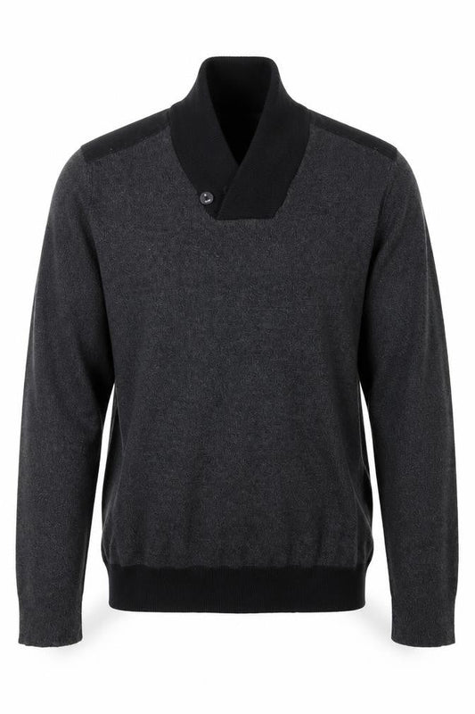 F&F Mens Black  Knit Pullover Jumper Size L