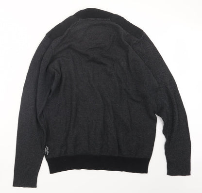 F&F Mens Black  Knit Pullover Jumper Size L