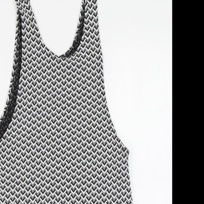 Close-up detail of Atmosphere women’s black chevron a-line, size UK 8