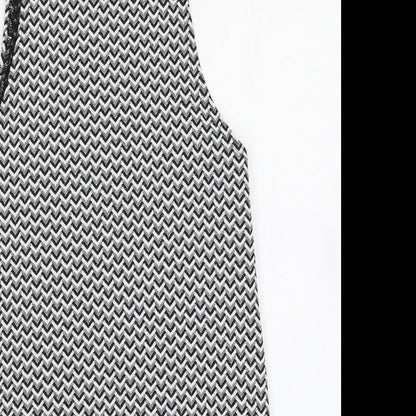 Brand and care label for Atmosphere women’s black chevron a-line, size UK 8