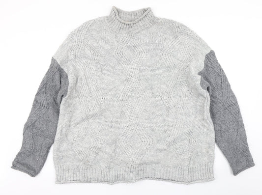 M&S Womens Grey  Knit Pullover Jumper Size XL