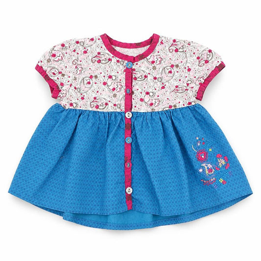 mamas & papas Girls Blue Floral  Skater Dress  Size 3-6 Months