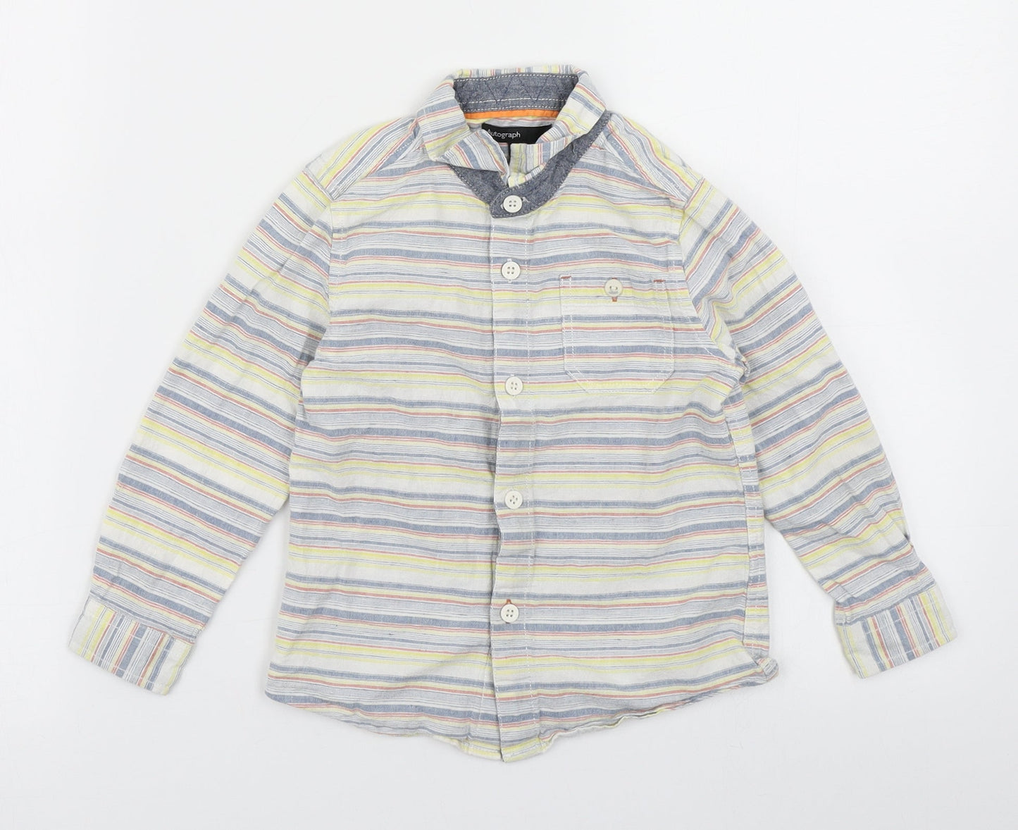 Autograph Boys Yellow Striped  Basic Button-Up Size 3-4 Years