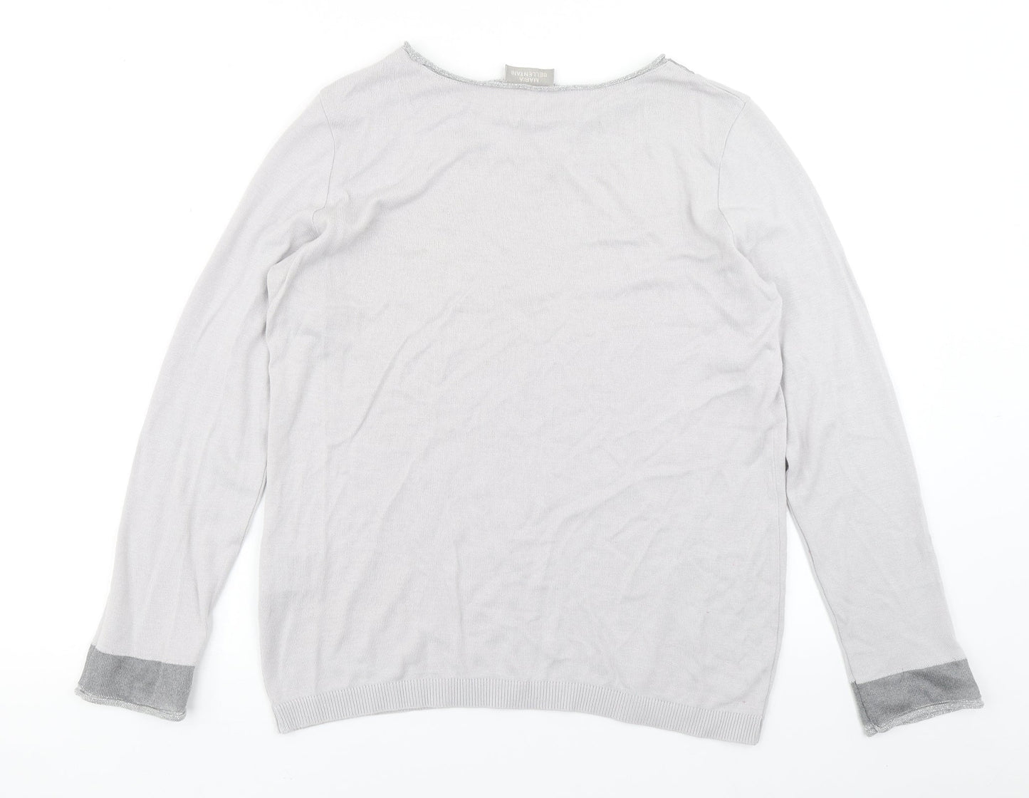 Maria Bellentani Womens Grey  Knit Pullover Jumper Size L