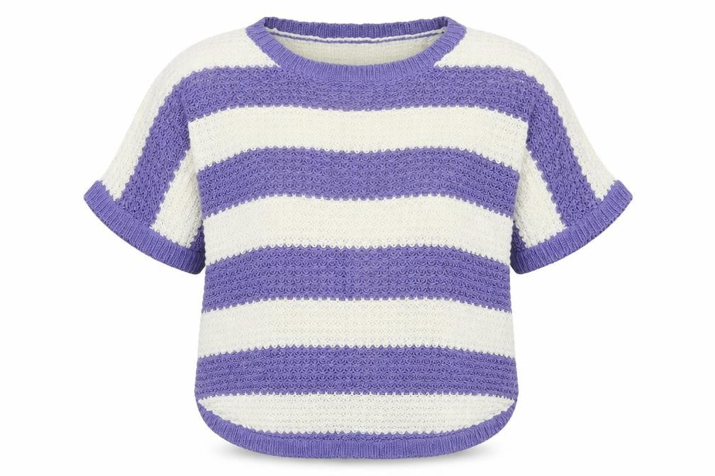 Intuition Womens Purple Striped Knit Pullover Jumper Size 12