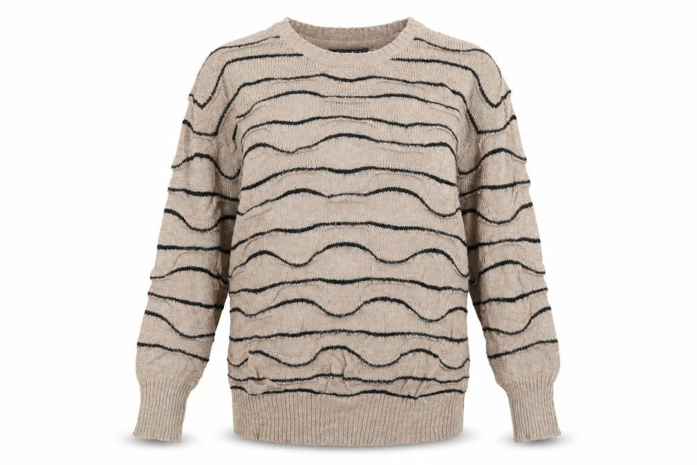 Limited Collection Womens Brown Striped Knit Pullover Jumper Size M