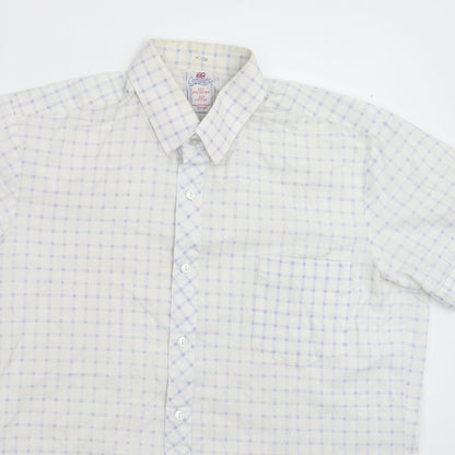Connaught Mens White Check   Button-Up Size M