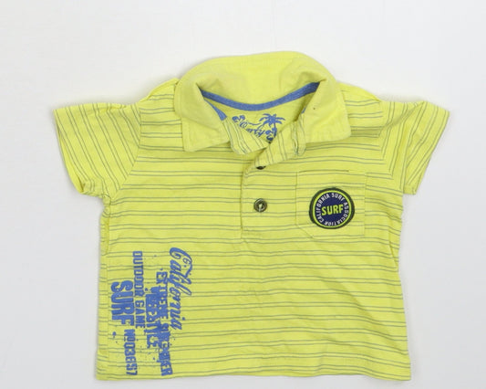 Earlydays Baby Yellow Striped  Basic Polo Size 3-6 Months