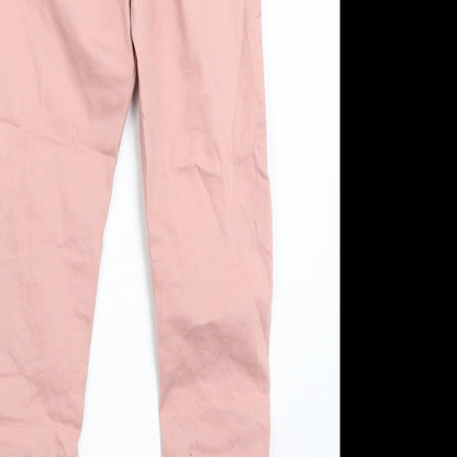 Brand and care label for Denim & Co. girls’ pink denim skinny jeans, size 11-12, years - distressed