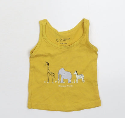 Additional front view of Primark Baby Yellow Basic Tank, size 0-3, Months