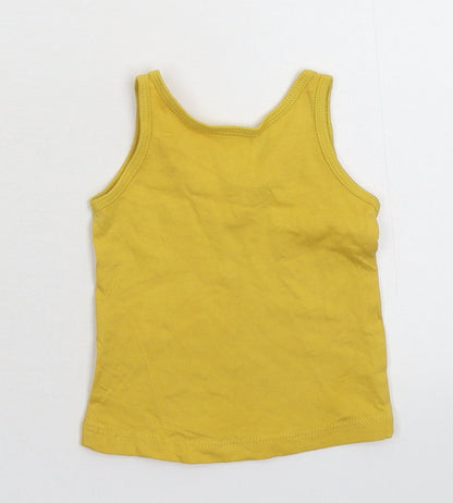 Back view of Primark Baby Yellow Basic Tank, size 0-3, Months