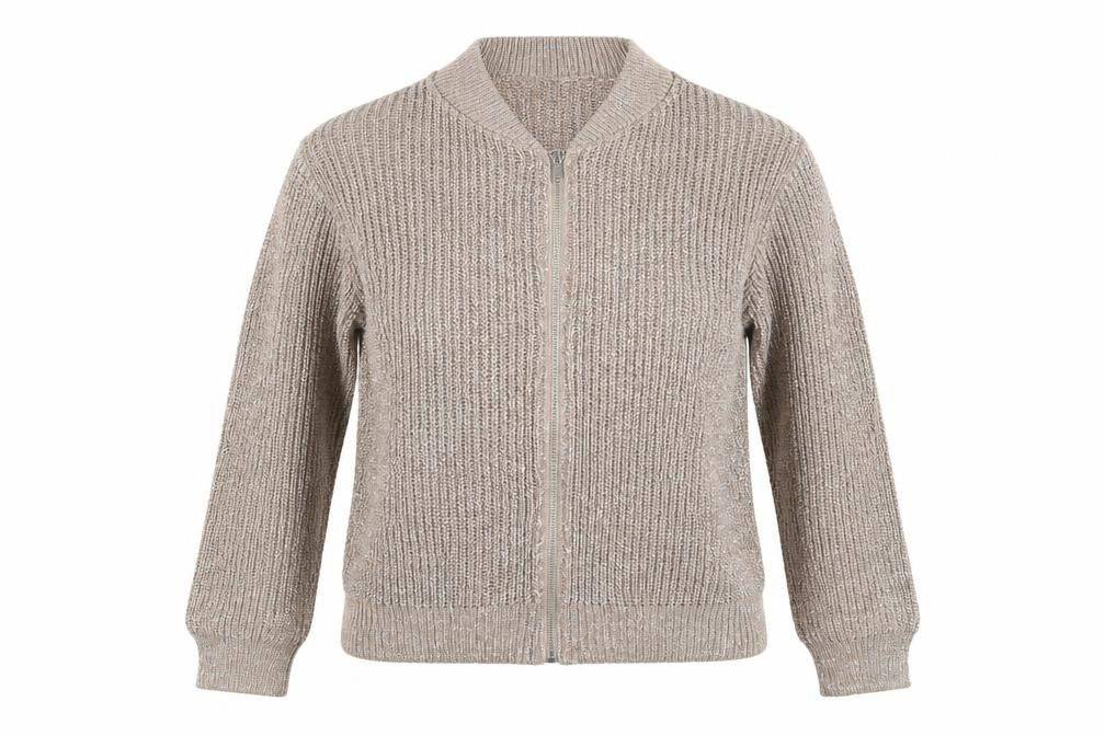 Atmosphere Womens Grey  Knit Bomber Jacket Jacket Size 12