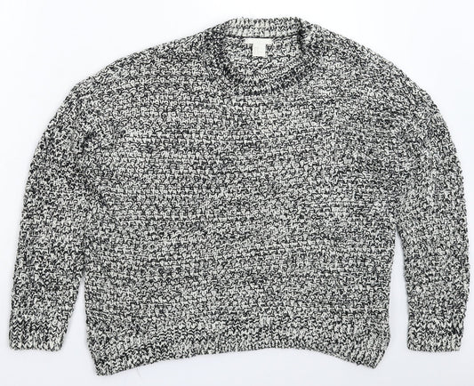 H&M Womens Grey  Knit Pullover Jumper Size M