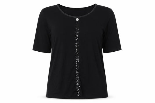 halina Womens Black   Basic T-Shirt Size 18